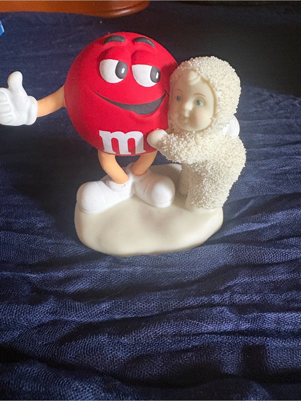 Department 56 Red and White M&M Character Figurine with White Lamb Child